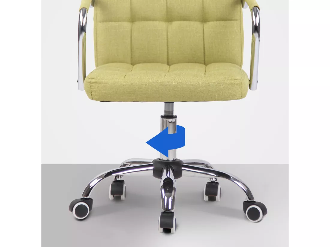 Chaise de bureau - Tissu & Métal chromé - Vert - Terni