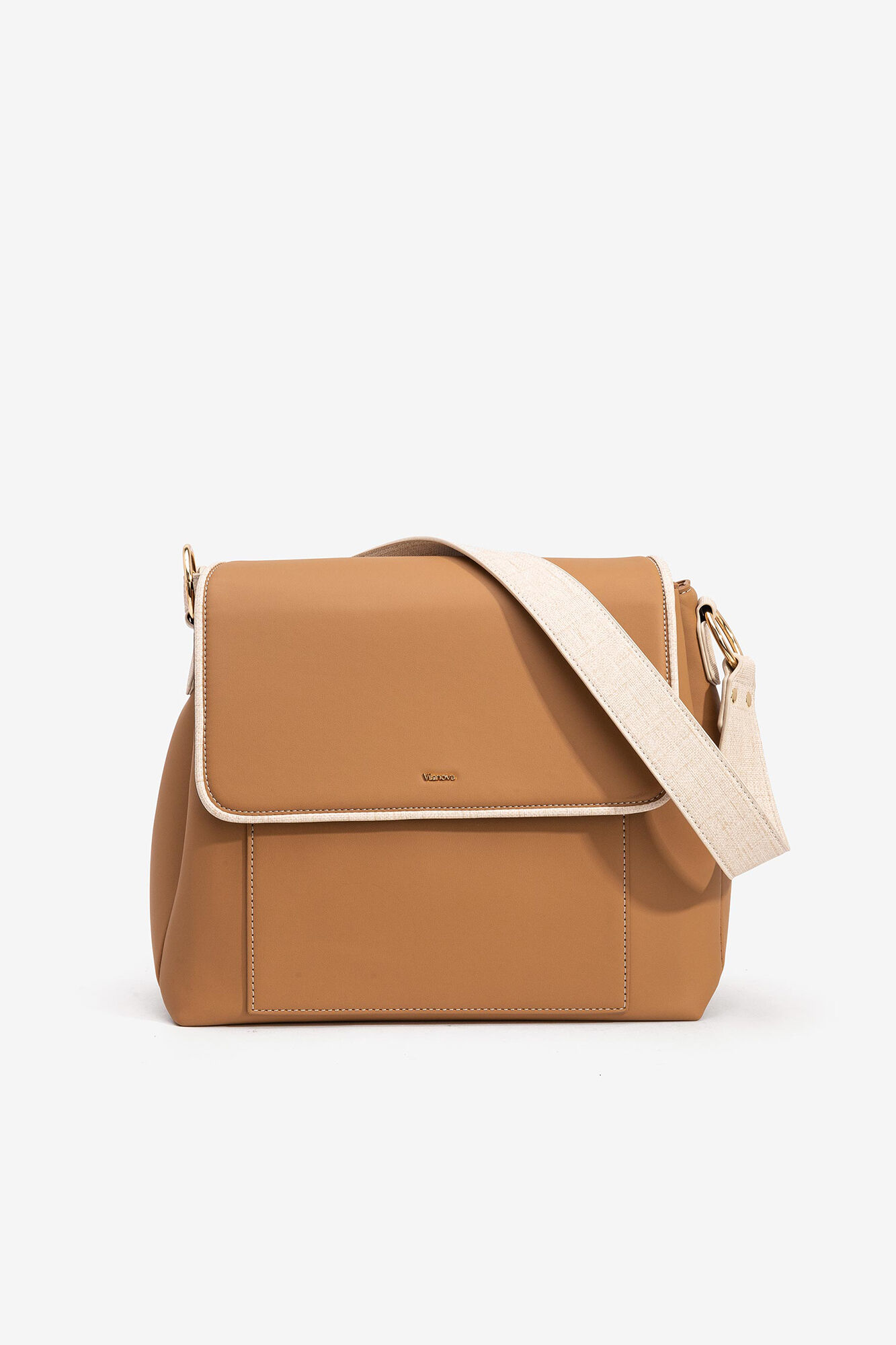 Bolsa de ombro combinada - Marrom escuro