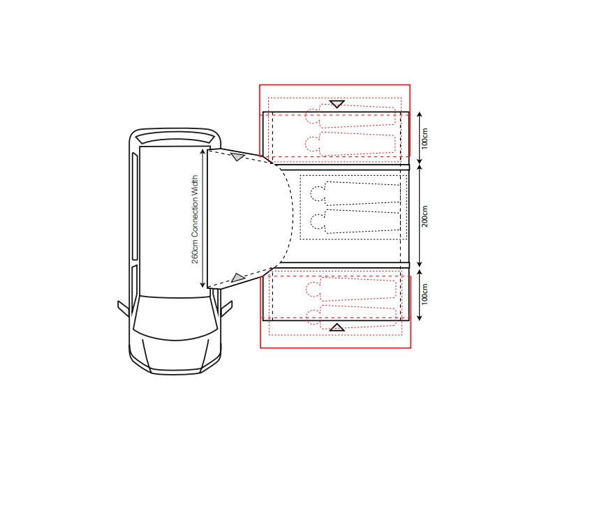 Outdoor Revolution Cayman Combo Air aufblasbares Vorzelt Mid 210 bis 255 cm