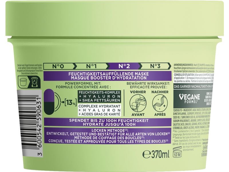 Garnier Haarmaske Curls Method 370 ml Feuchtigkeitsauffüllende Maske perfekt für alle Lockenarten