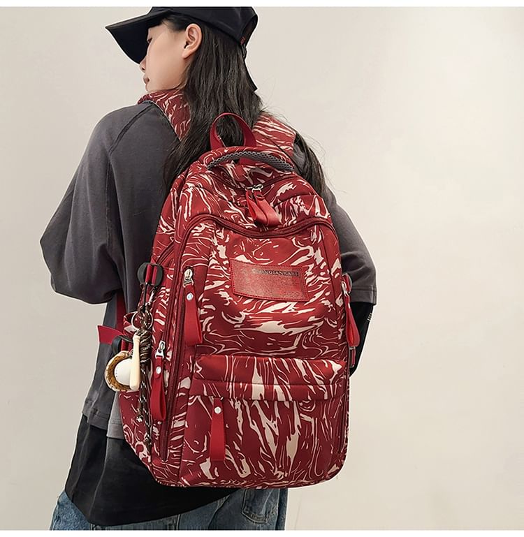 Hikuozy - Nylon rugzak met patroonprint