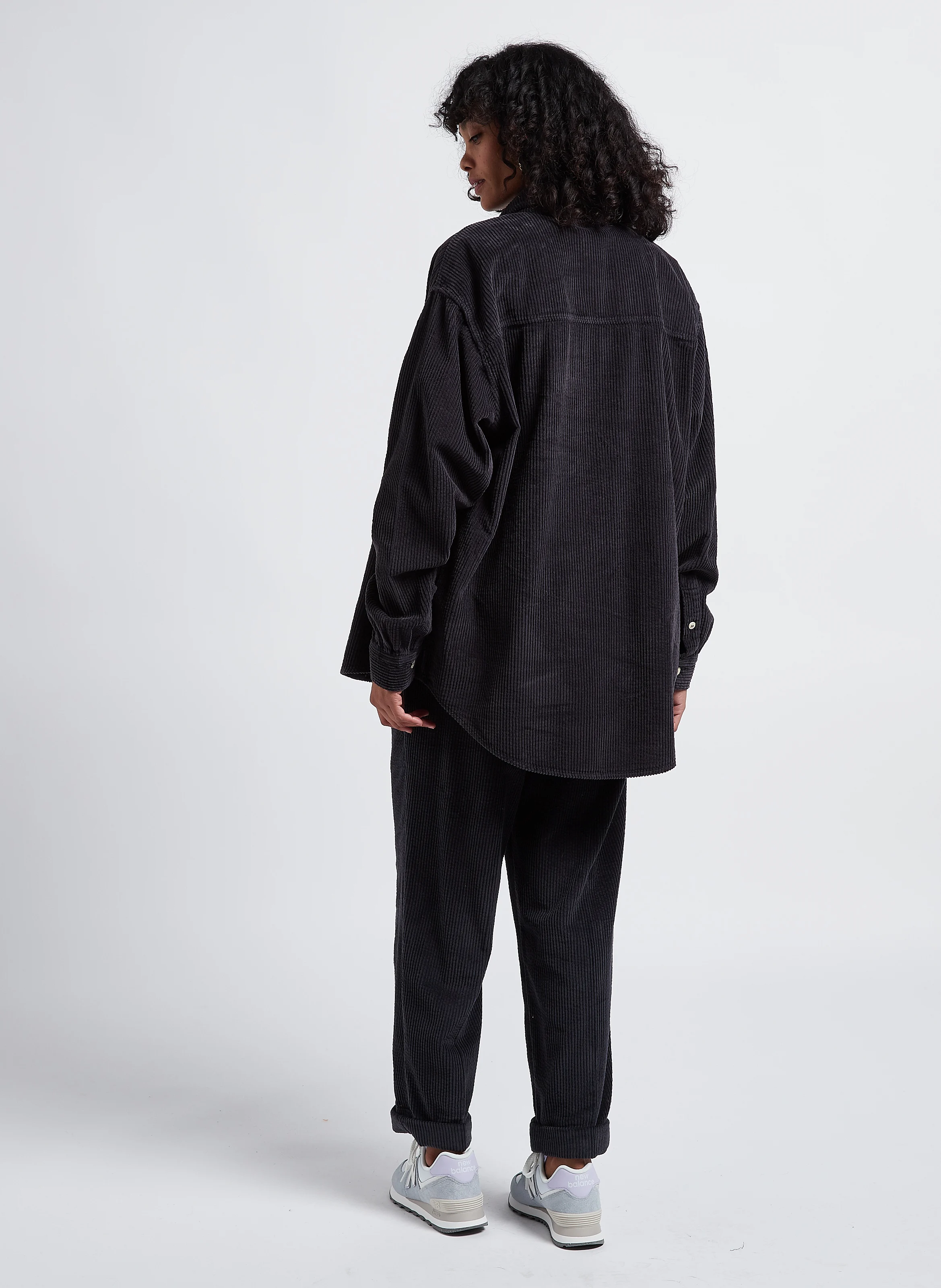 PADOW - Surchemise col classique en velours côtelé | Gris