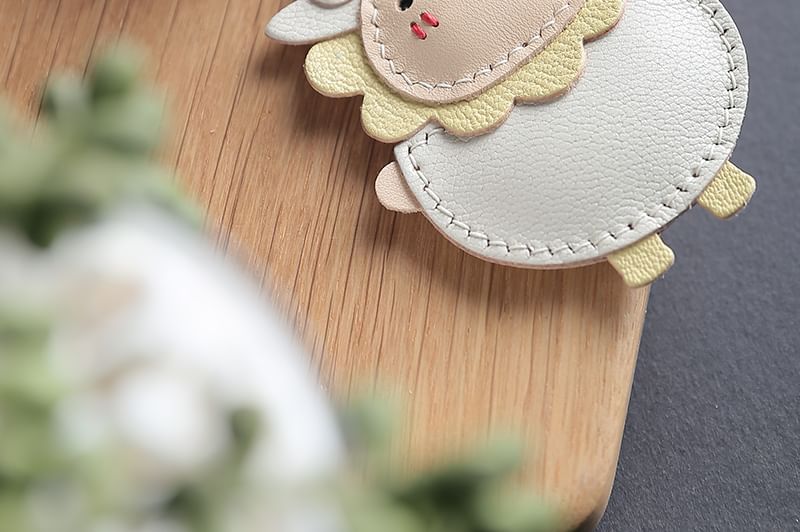 Masoom - Sleutelhanger met tashanger van echt schapenleer / DIY-pakket (verschillende ontwerpen)