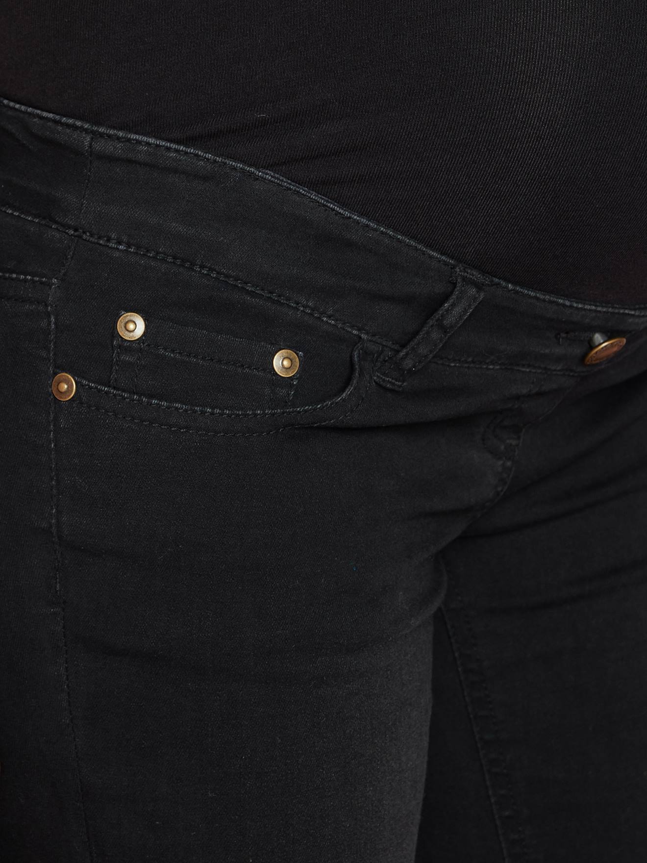 Calça jeans flare para gestante, comprimento da perna 85 cm, jeans natural