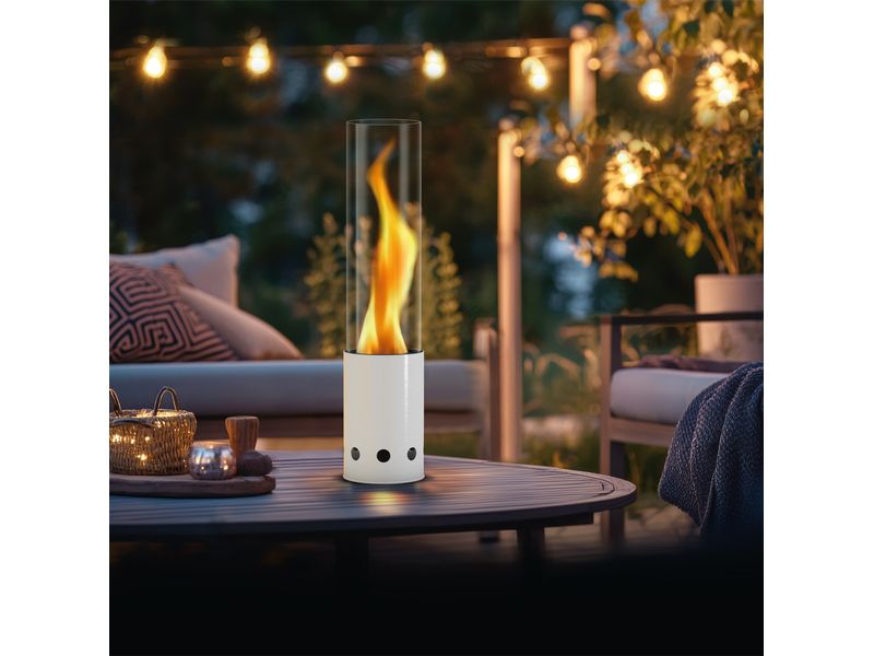 Gardenflare Tischfeuer Weiss Kompaktes Dekofeuer
