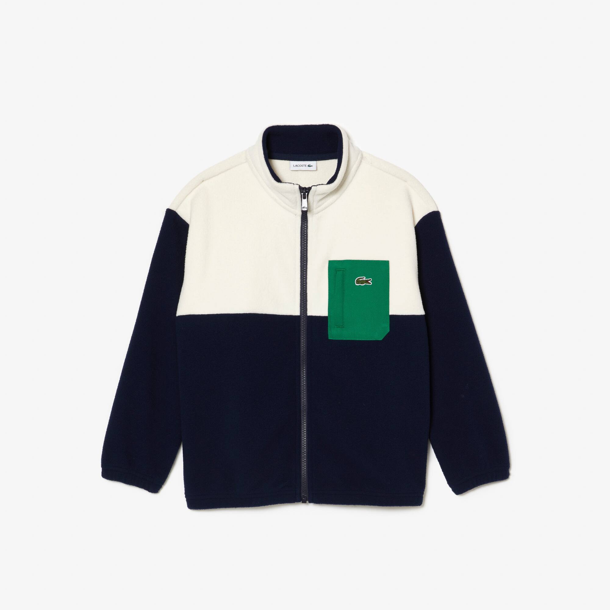Sweatjacke mit Stehkragen und Kontrast-Detail Pullover & Sweatshirts - Blau - Lacoste - Kinder