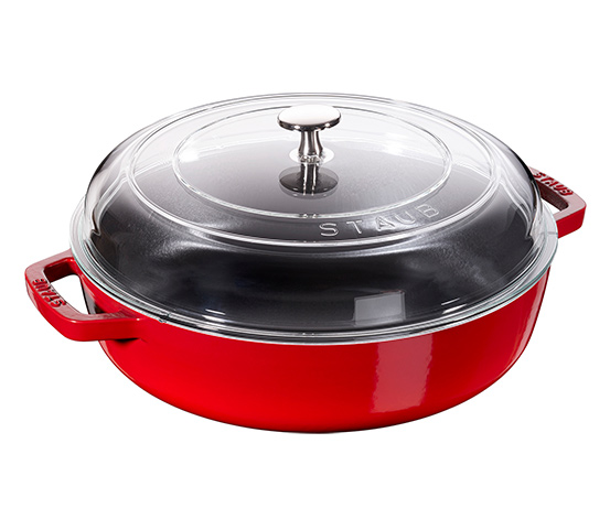 STAUB Gusseisen-Bräter »Braisers« mit Glasdeckel, rot, 28 cm