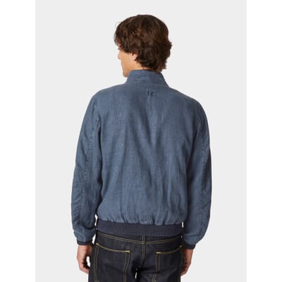 Herren-Leinenblouson, Mittelblau