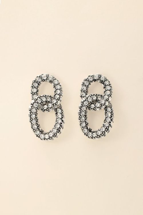 Chain oorbellen met steentjes