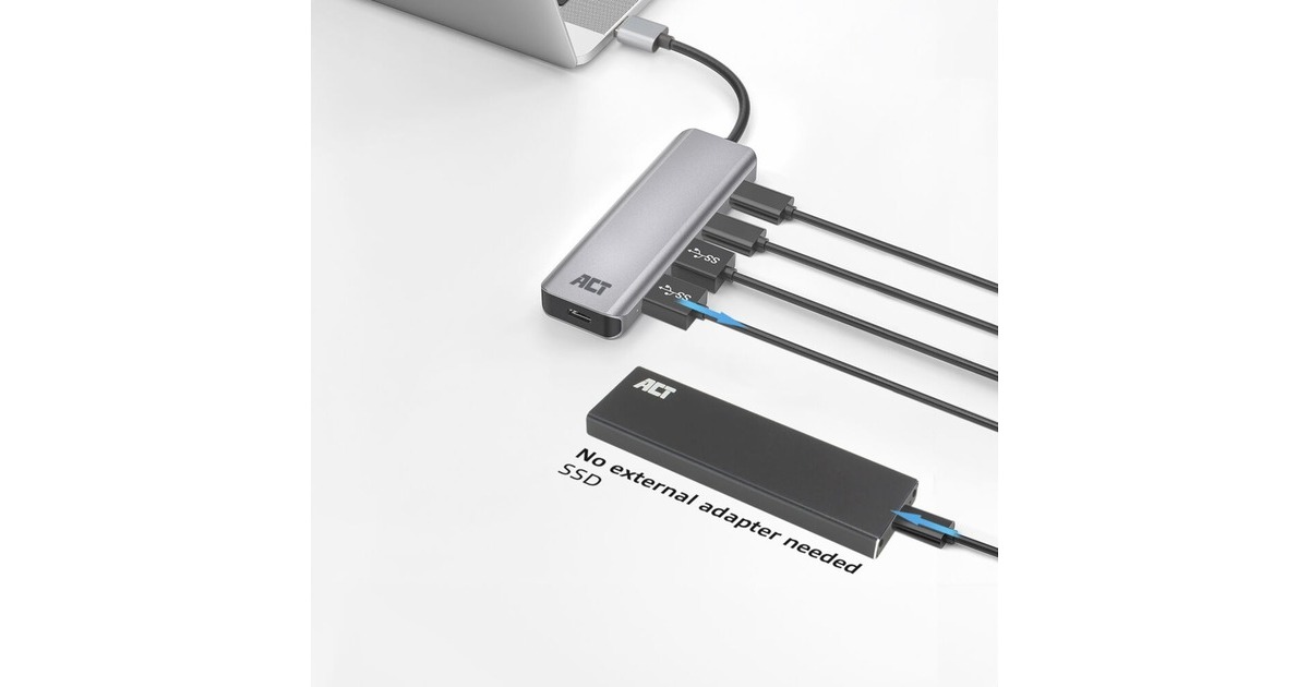 ACT ConnectivityUSB-A hub 3.0, 2x USB-A, 2x USB-C usb-hub  (Aluminium)