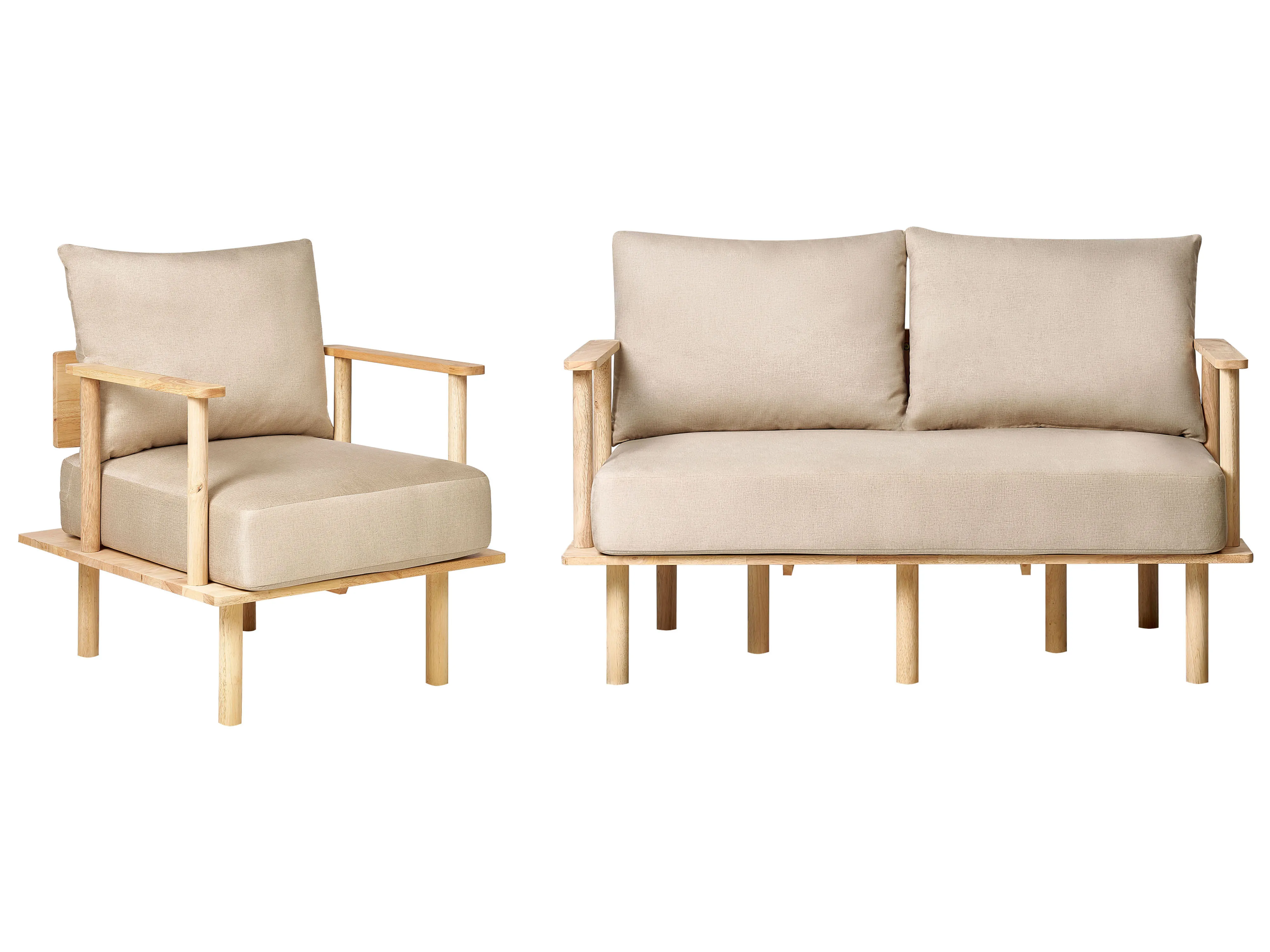 Bankenset 3-zits ASKER Stof Zandbeige