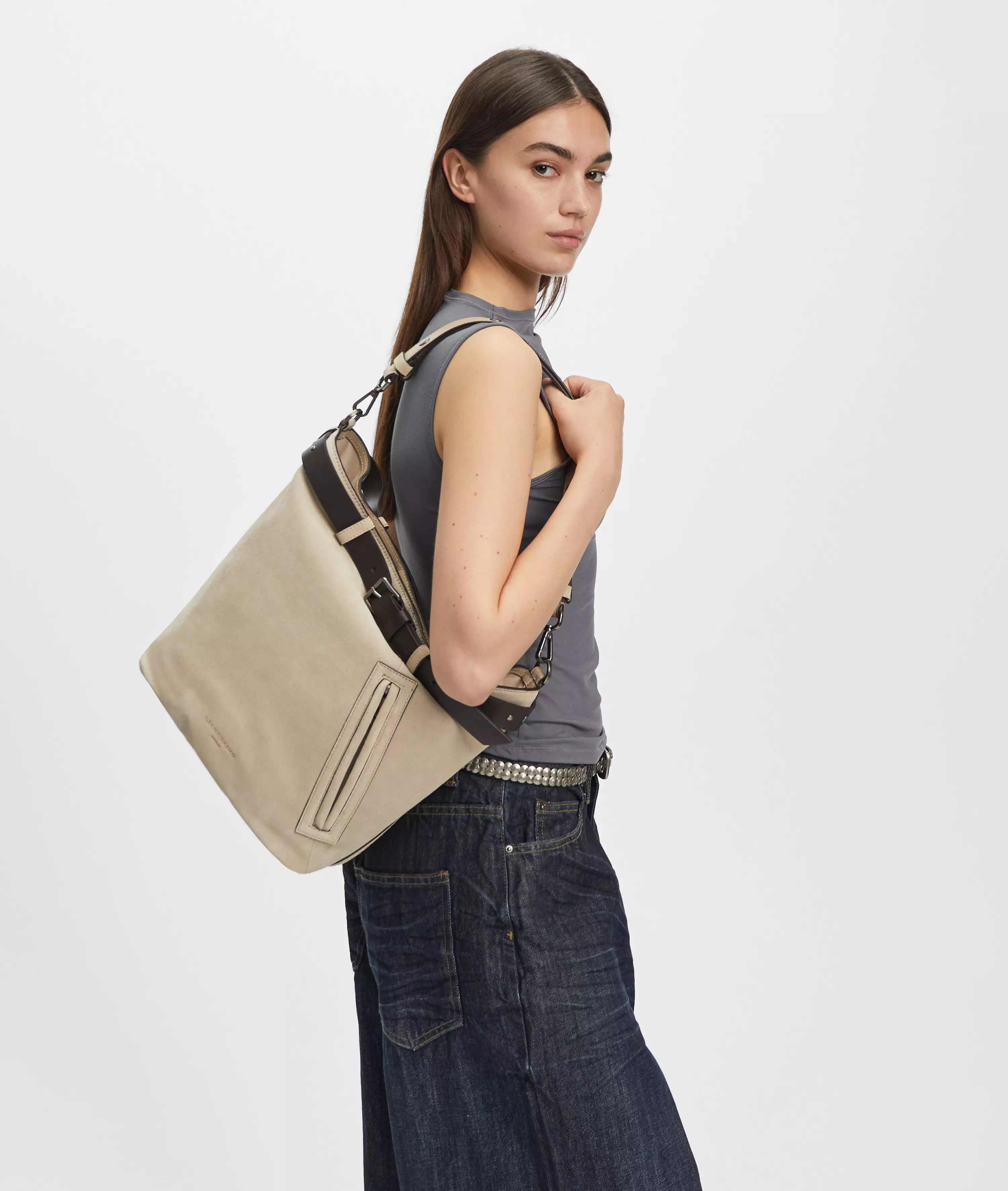 Zita Hobo L Large bag made from soft suede