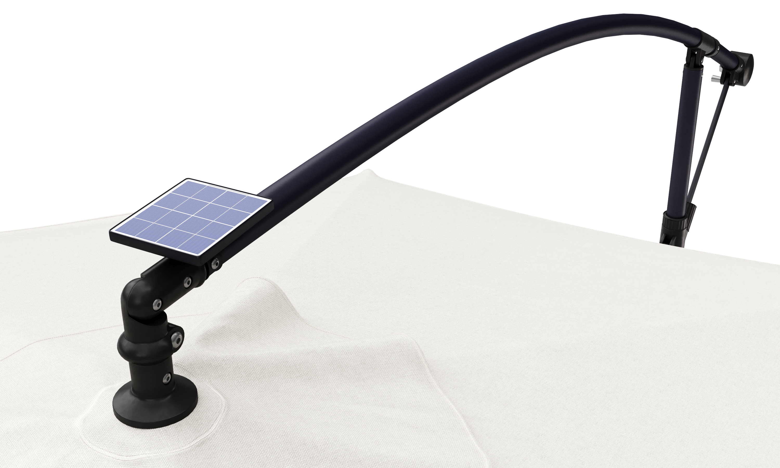Sonnenschirm Ampelschirm BAY mit LED 350 cm weiss