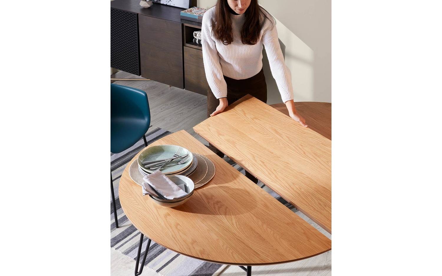 Kave Home Novac Eettafel Uitschuifbaar - 170 x 100 cm - Bruin
