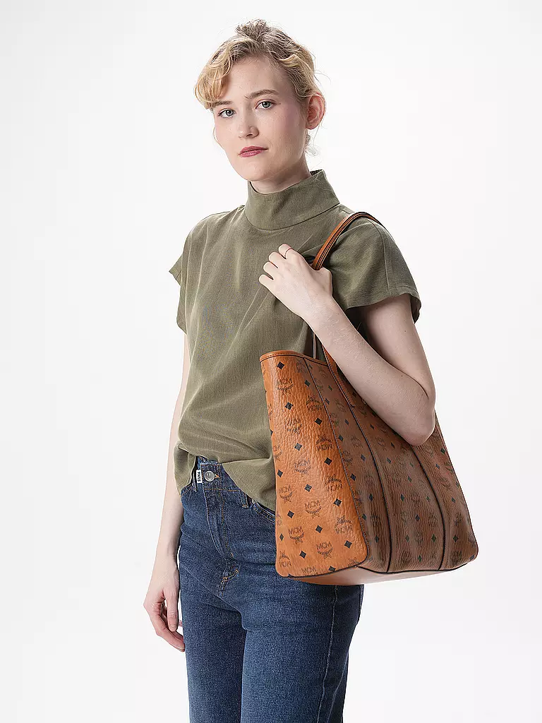 MCM Tasche - Shopper TONI VISETOS Medium braun