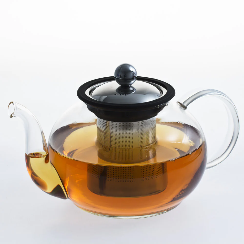 Théière 1 l en borosilicate décor noir Table passion