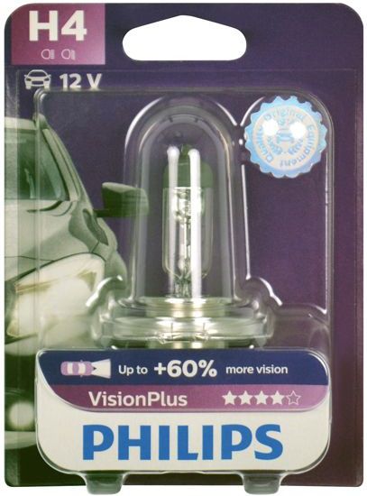 Philips - H4 Visionplus - Koplampen - 55W - 12V - Per Stuk