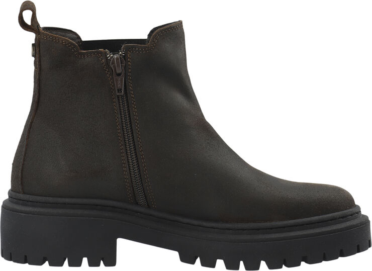 Cashott CASLEA Chelsea Boot W. Inside Zip Oil Suede Coffee