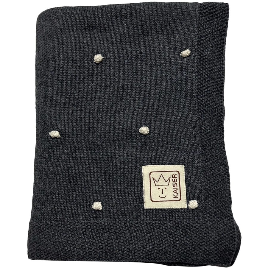 Kaiser Babydecke KNOTS organic cotton dark greyknots natural