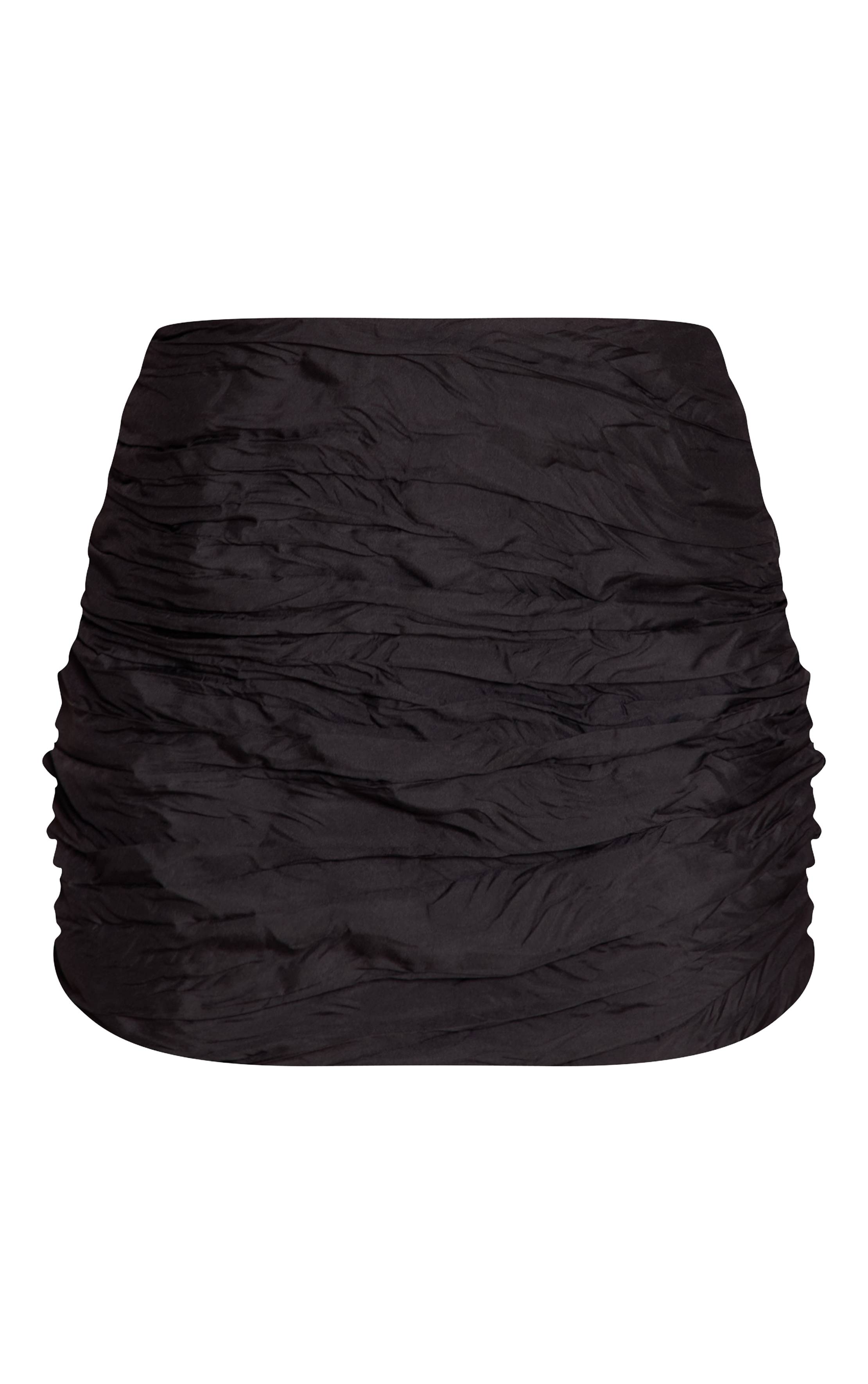 Noir Mini-jupe Plissée Tissée Assortie