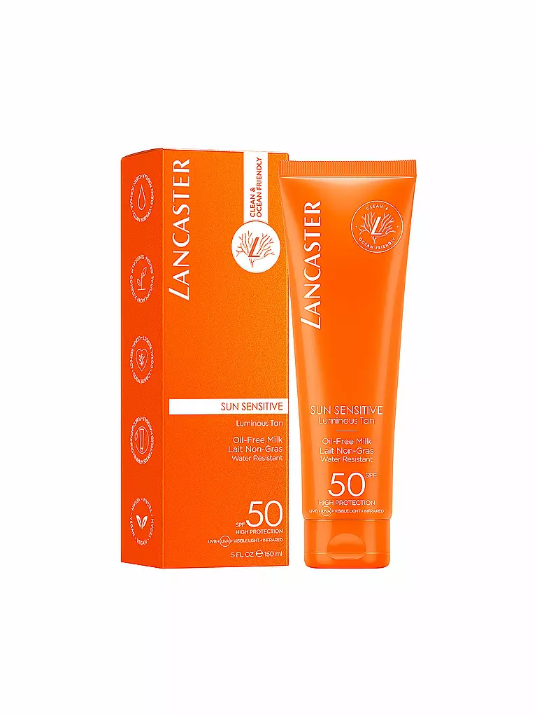 LANCASTER Clean Sun Sensitive Oil Free Body Milk SPF 50 150ml keine Farbe