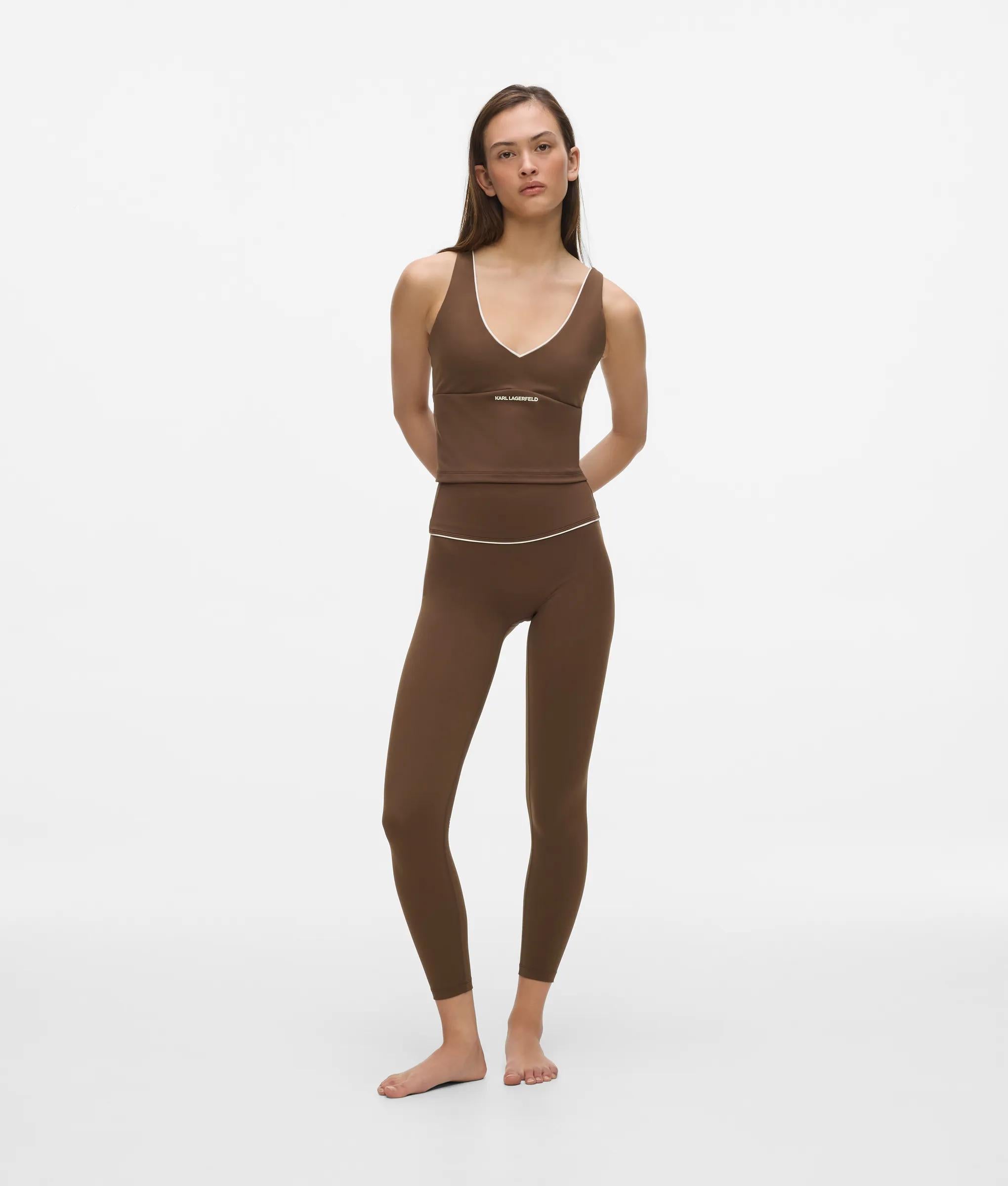 Athleisure legging met contrasterende bies
