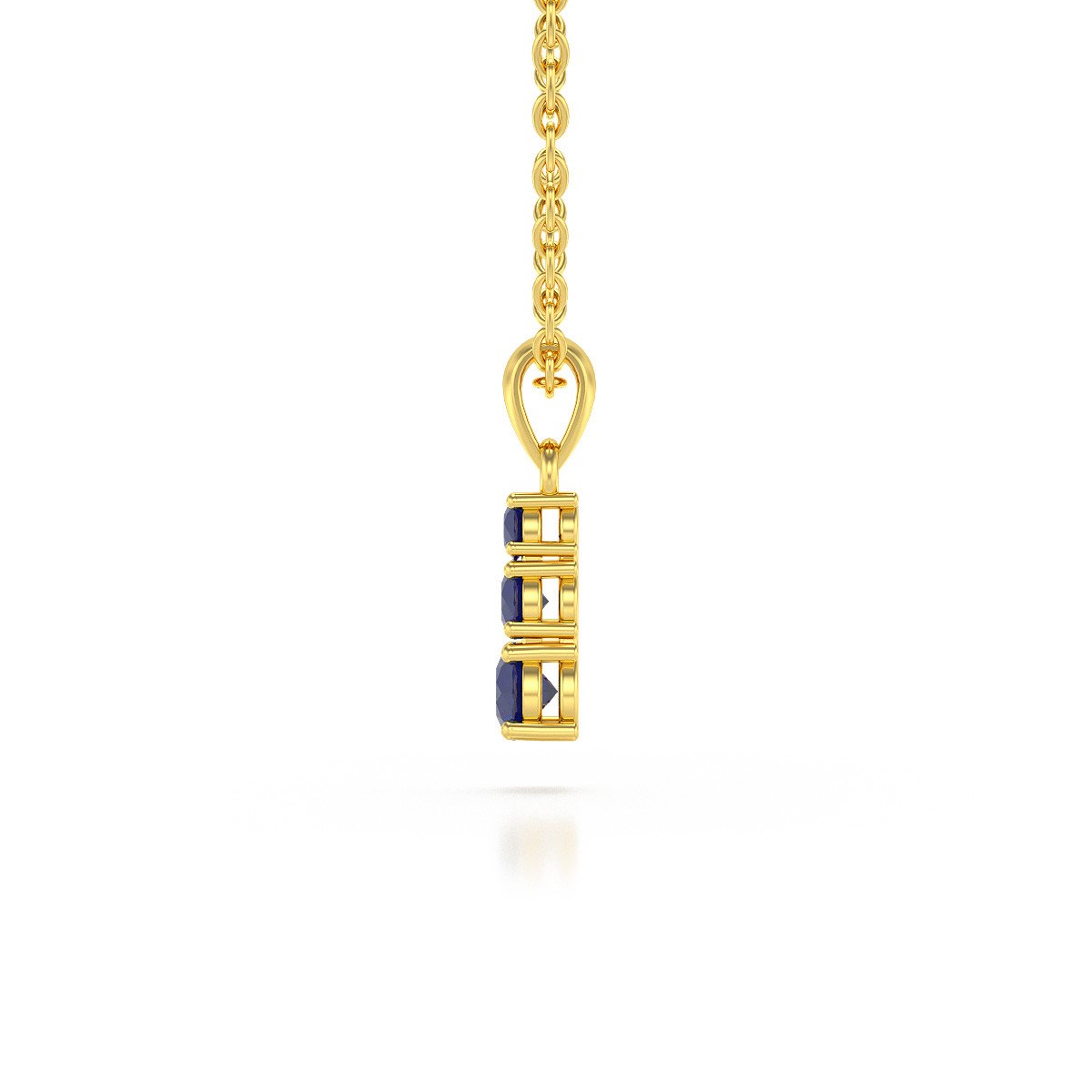 Collier Pendentif ADEN Or 585 Jaune Saphir Chaine Or 585 incluse 0.45grs