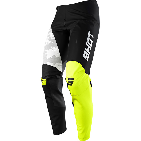 Shot - Pantalon Contact Camo Noir / Blanc / Jaune fluo