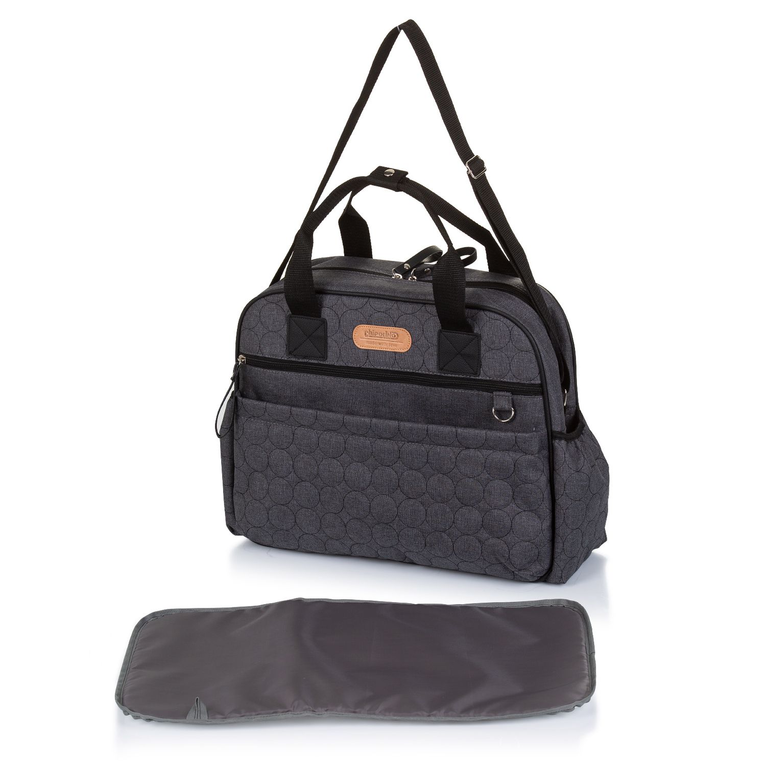 Chipolino Wickeltasche Handtasche universal, Wickelunterlage Reißverschluss grau