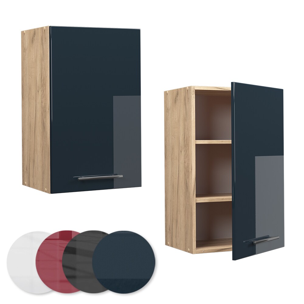 Vicco Hängeschrank Fame-Line Eiche Dunkelblau Hochglanz 45 cm