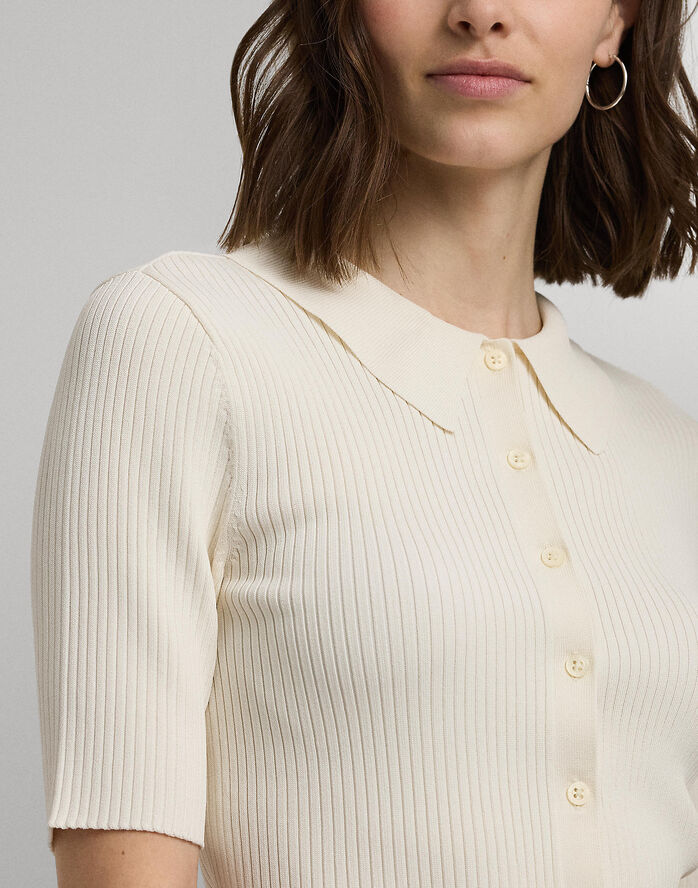Lauren Ralph Lauren MATTE RAYON/NYLON-BUTTON DOWN Mascarpone cream