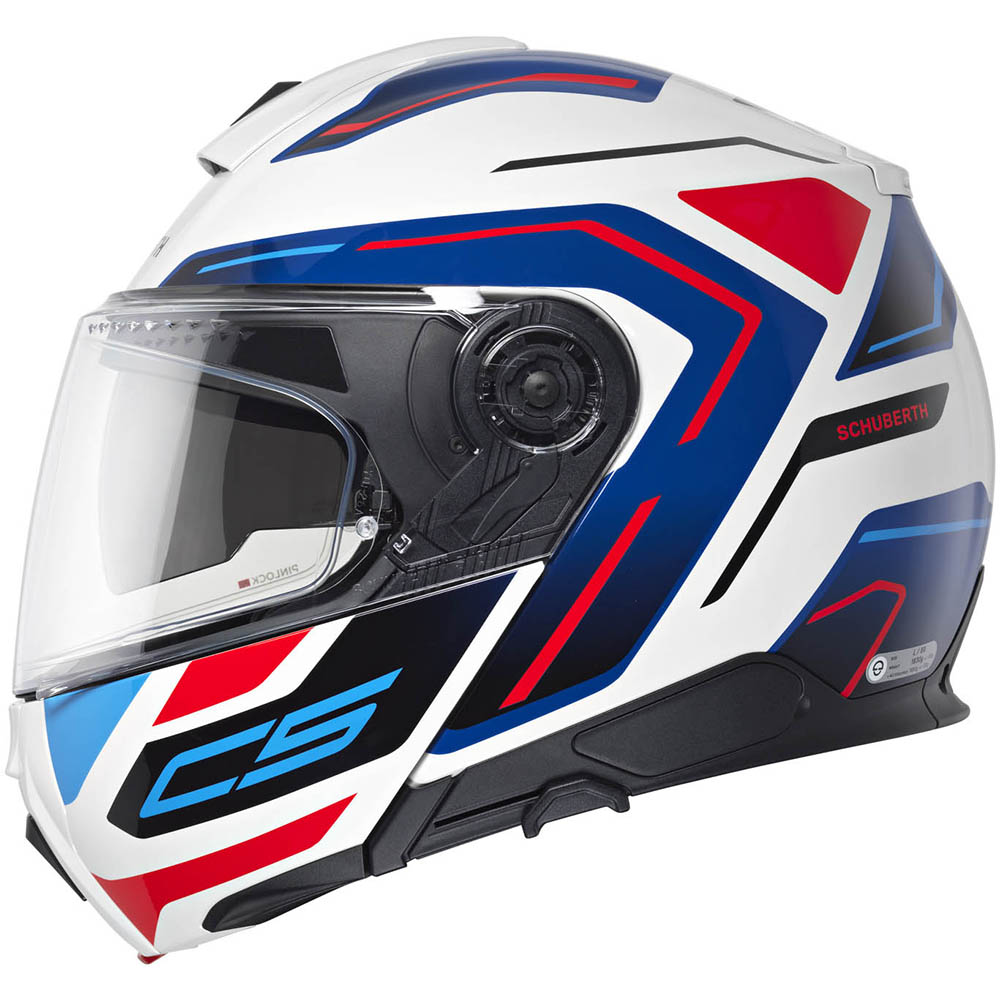 Schuberth - Casque C5 Omega Blanc / Bleu / Rouge / Brillant