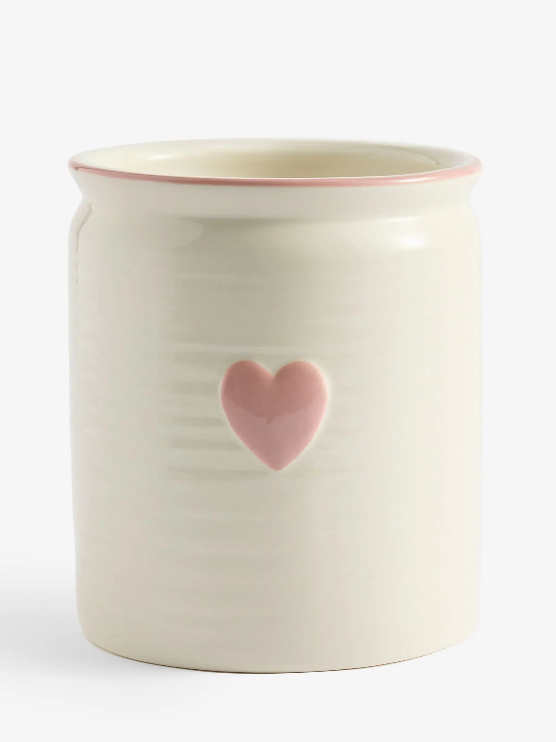 Large Ceramic Heart Utensil Pot