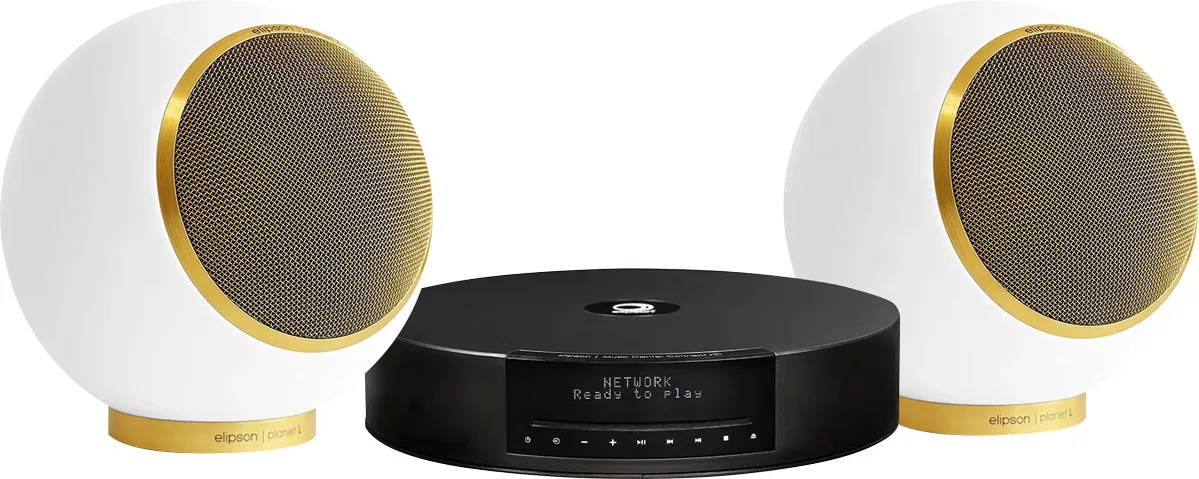 Elipson Music Center Connect HD Noir   Planet L Mercury Ice Gold (la paire)   Arran MC (2 x 1,5 m) Chaînes hi-fi composées