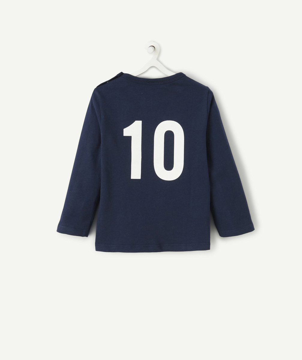 T-SHIRT BÉBÉ GARÇON EN COTON BIO BLEU MARINE THÈME FOOTBALL