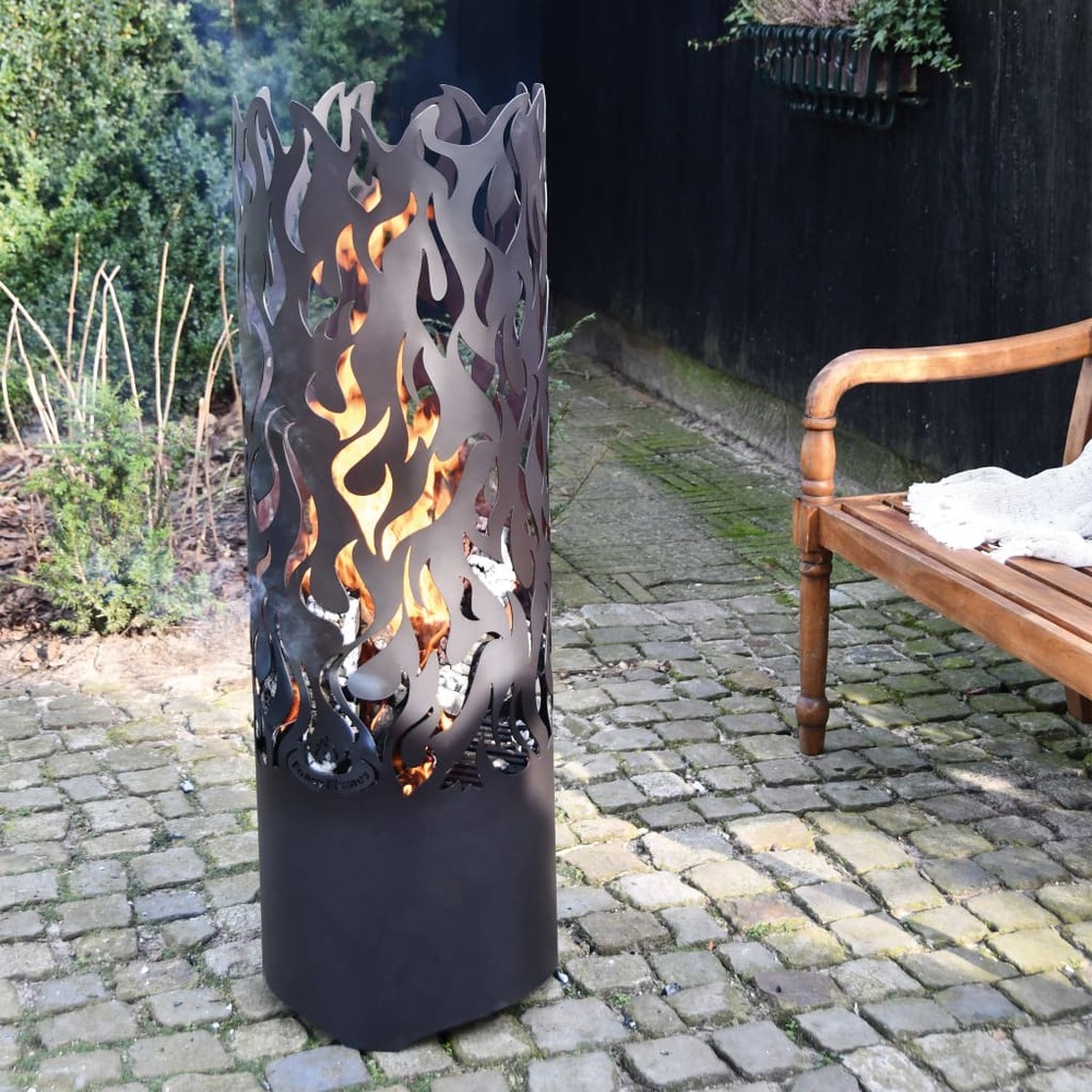 Baril à feu flames acier au carbone noir ff408
