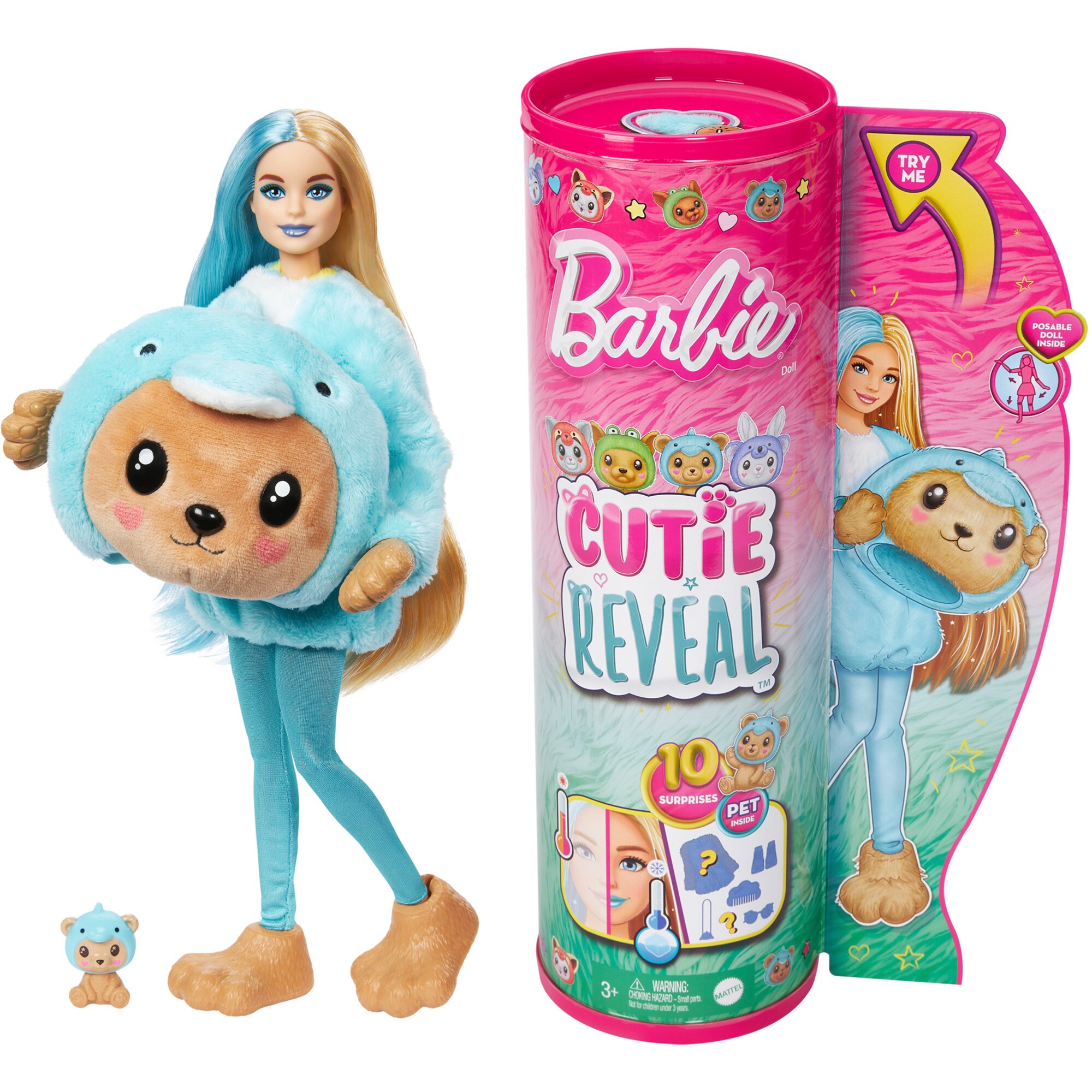 Mattel Puppe Barbie Cutie Reveal Costume Cuties Serie - Teddy Dolphin