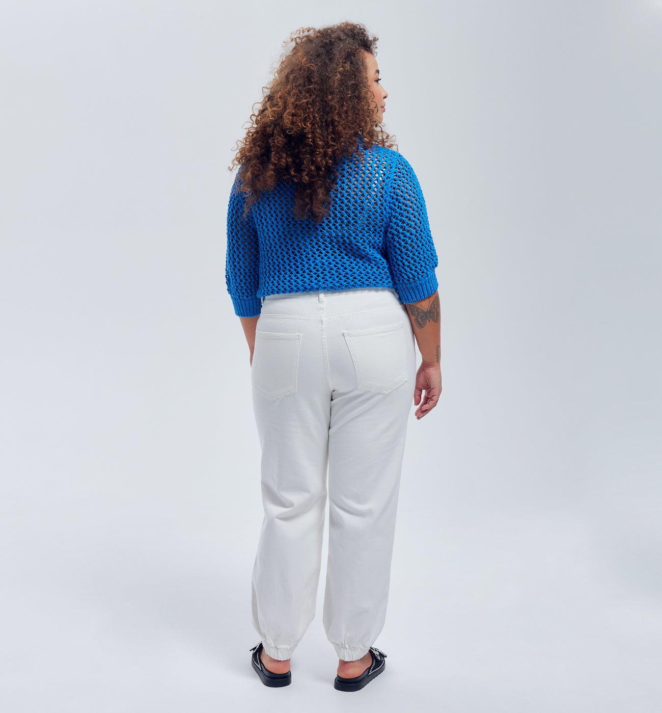 Jogpant en toile unie Femme - Blanc