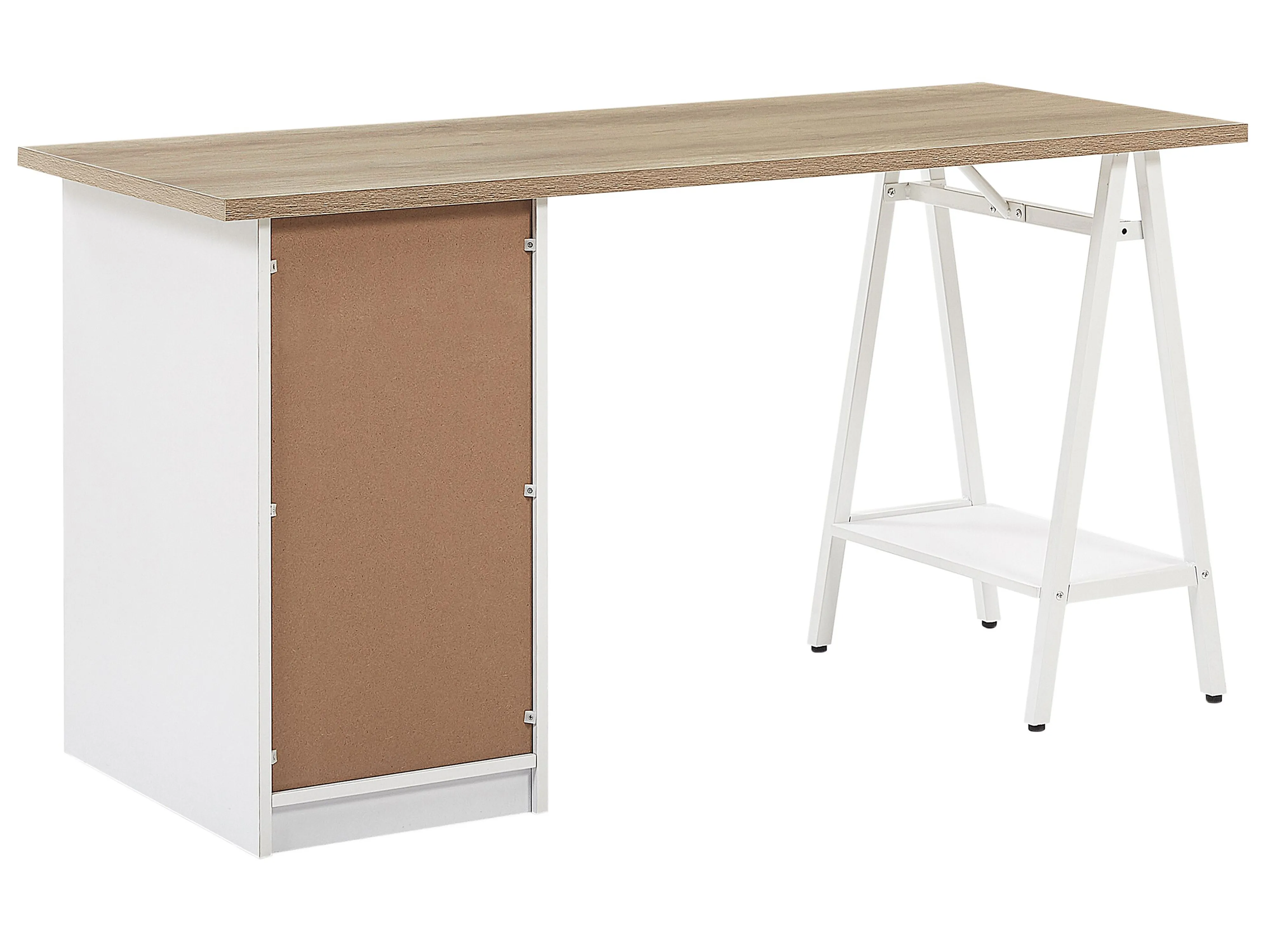 Bureau HEBER Bruin/wit 140 cm 60 cm met lades