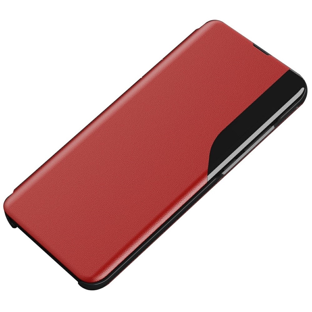 Samsung Galaxy S25 Ultra Leder Hülle Small Window View Flip Case - Rot