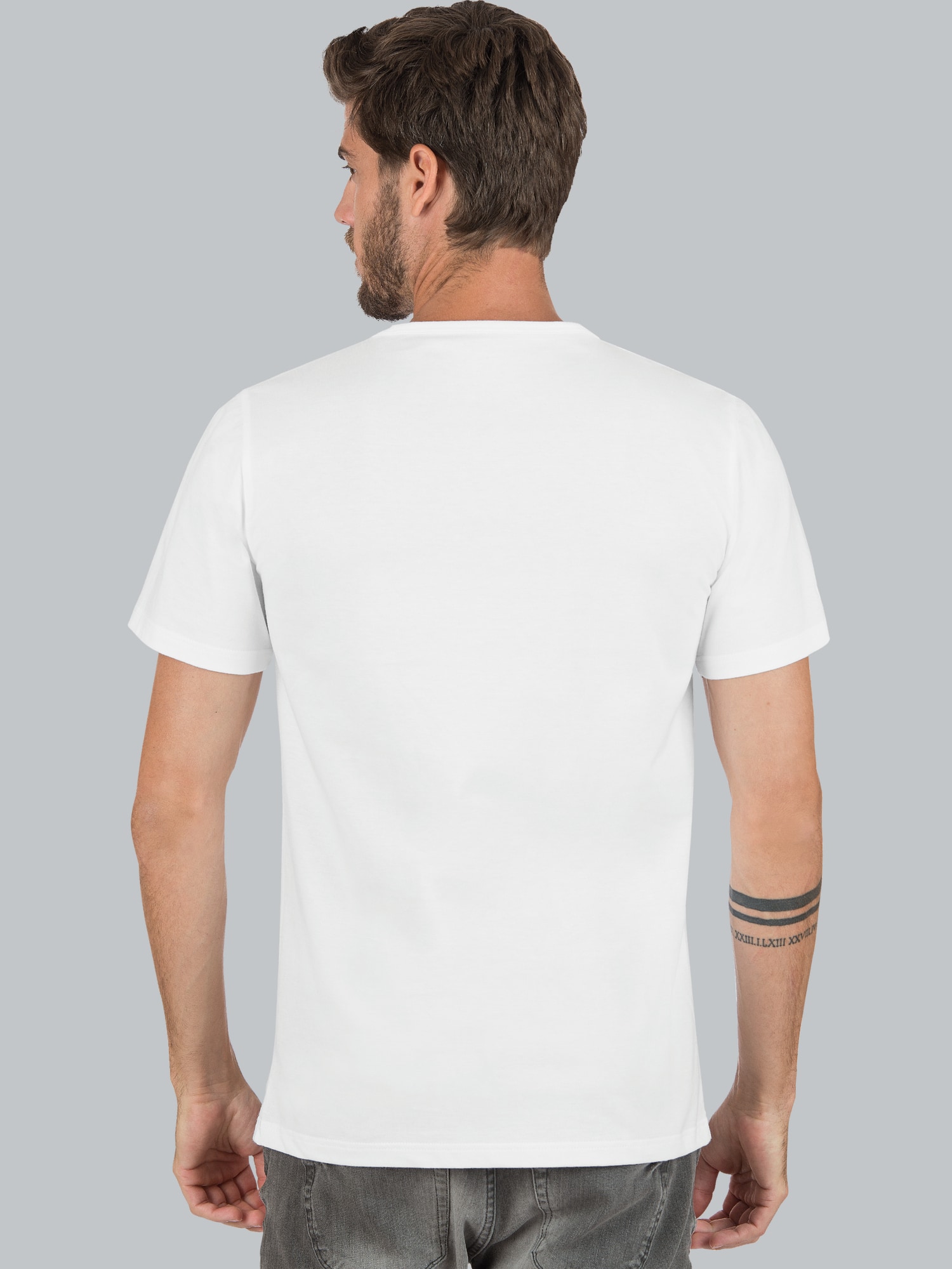 V-Shirt aus 100% Biobaumwolle Weiss-C2C