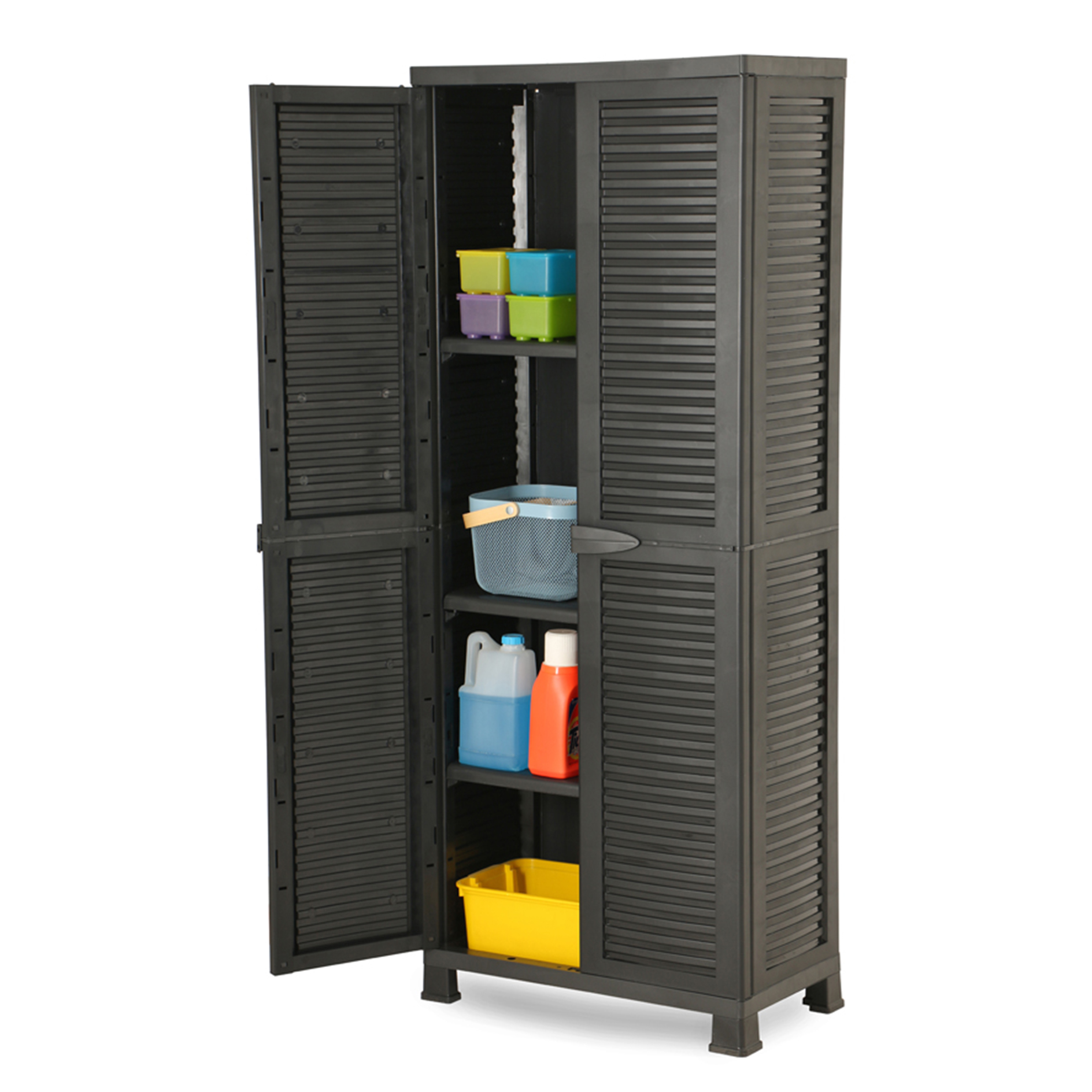Kunststoff Schrank - schwarz - 171 cm hoch