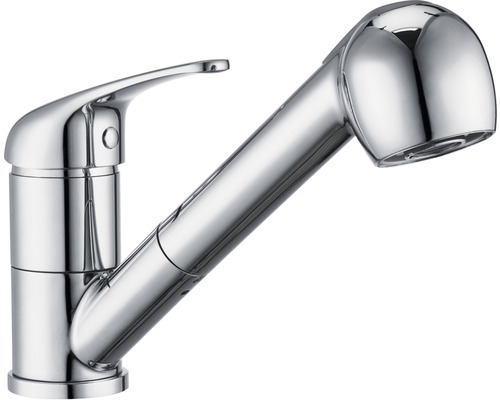 Keukenkraan met handdouche, chroom glanzend