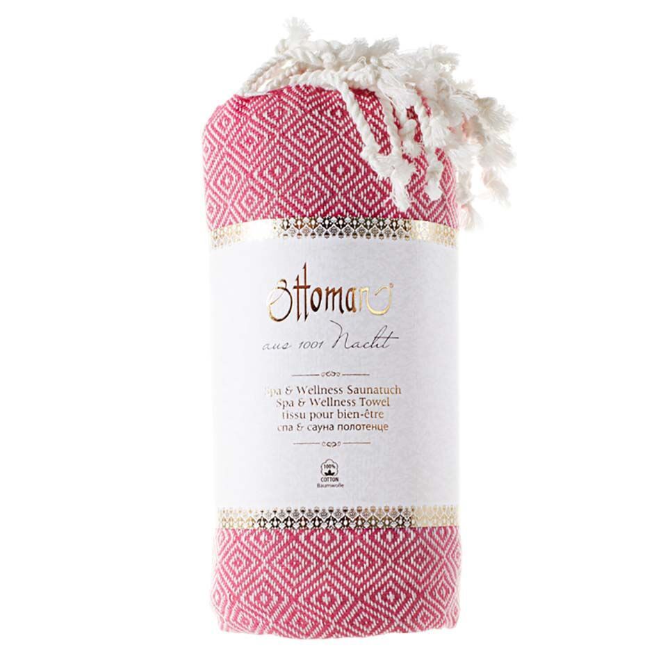 GREENDOOR Hamam Tuch Rautenmuster pink