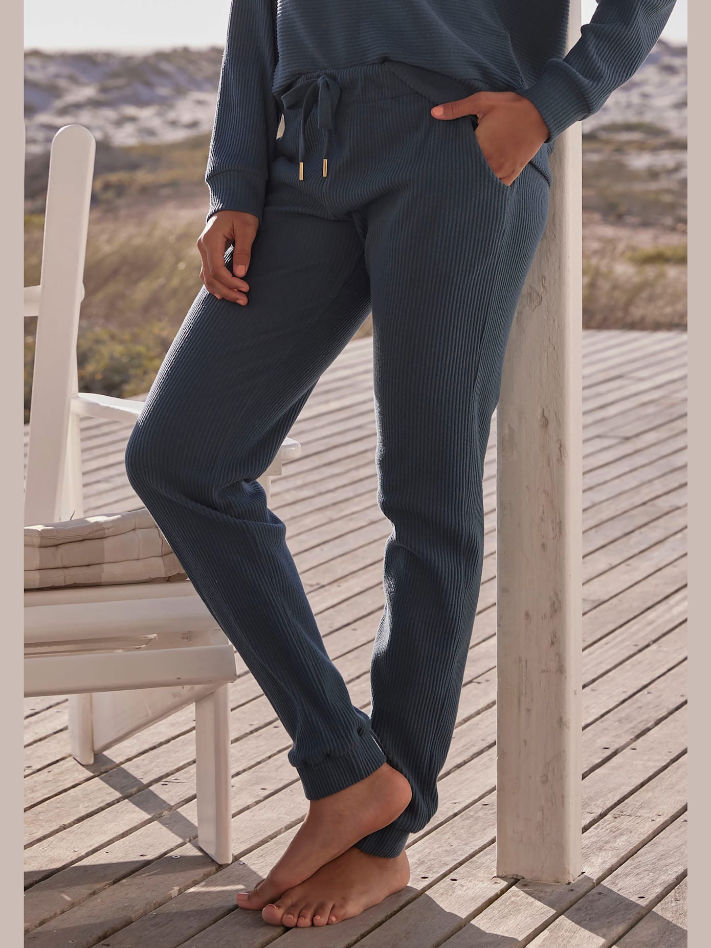 Pantalon détente legging côtelé