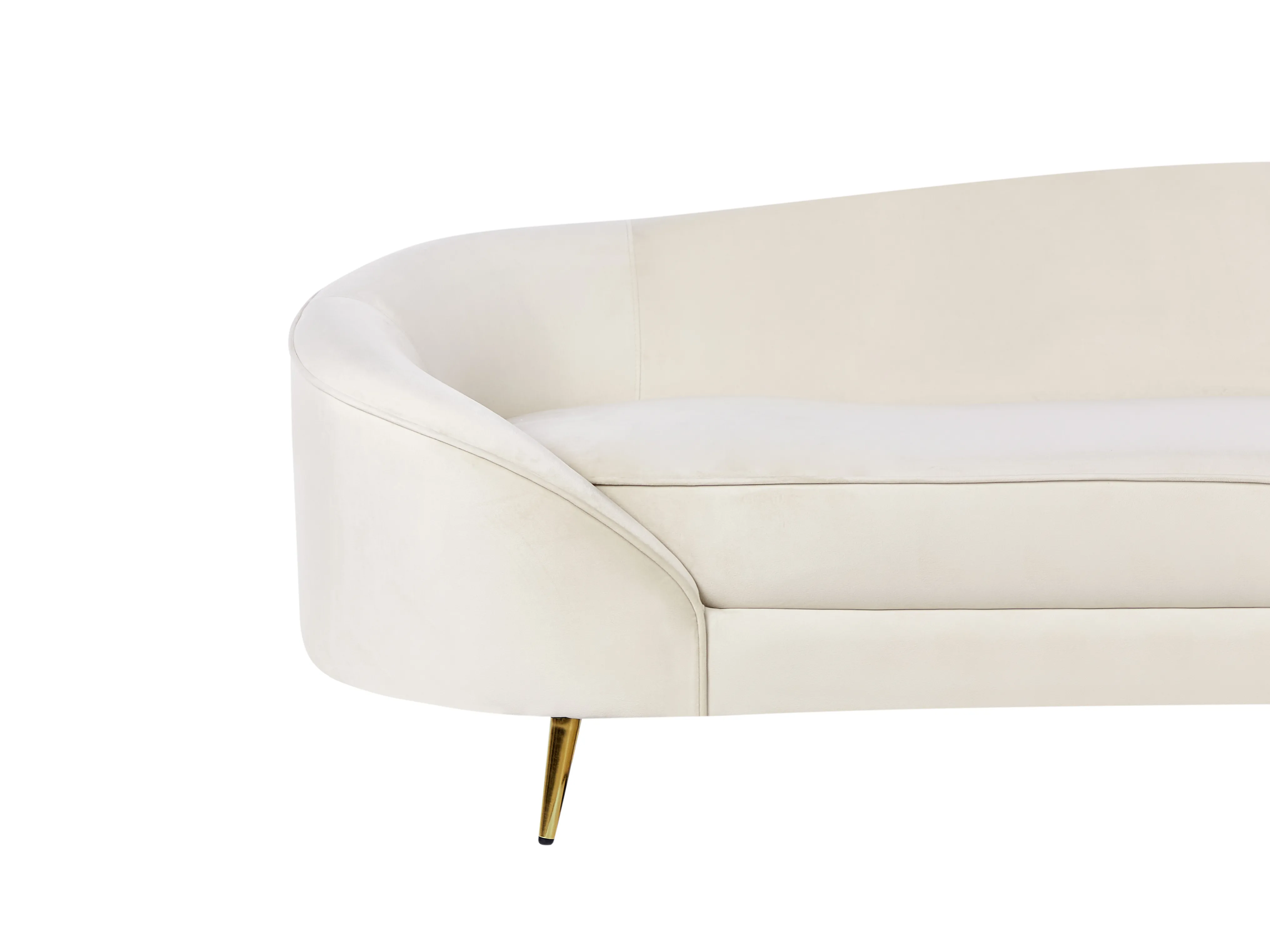 Bank 2-zits SAVAR Fluweel Lichtbeige