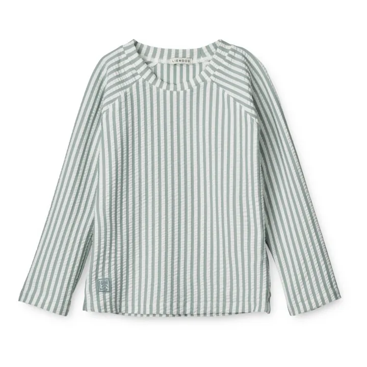 Liewood T-shirt Anti-UV Noah Rayé | Vert Menthe