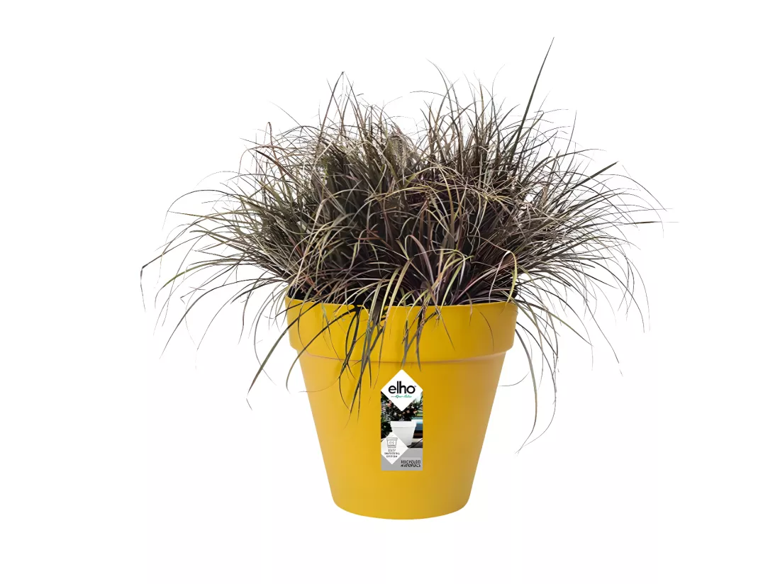Pot de fleurs rond Loft Urban avec roues - Ø 50 x H.44 cm - Ocre - Elho