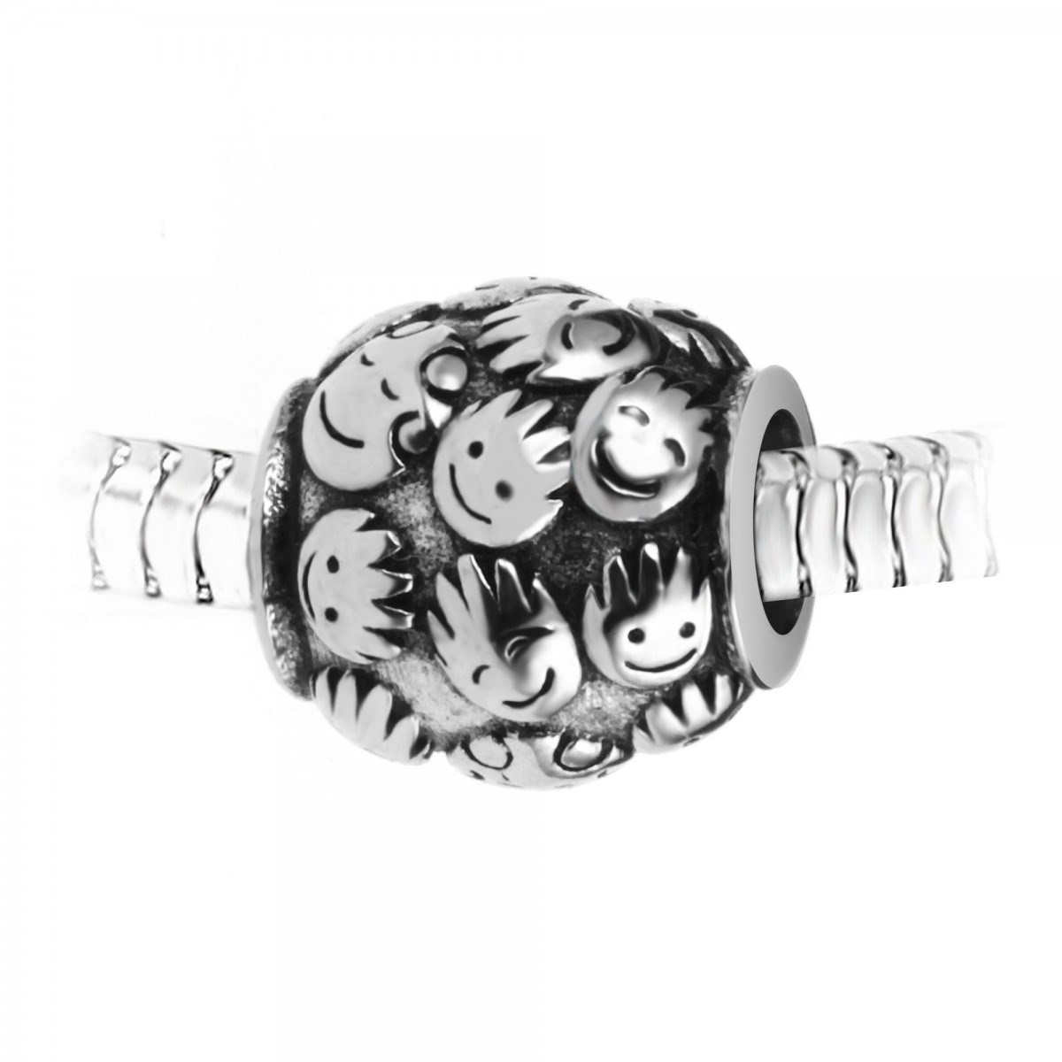 Charm perle  family  en acier SC Crystal