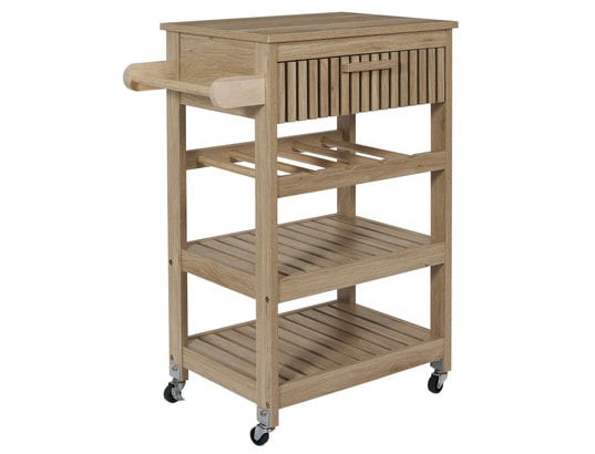 THE HOME DECO FACTORY - Desserte de cuisine 3 plateaux et 1 tiroir saulk en bois - m...
